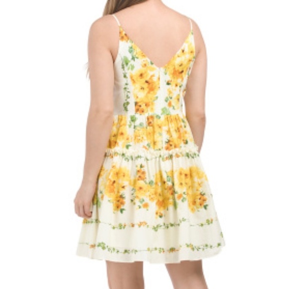 Taylor Women’s Size 10 Floral Print Sleeveless Cotton Minidress Yellow Green NWT - Picture 14 of 14
